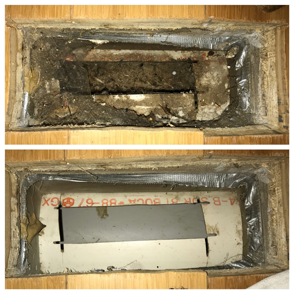 Dirty duct cleaning vents